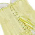 thumbnail image 6 of XUNKUSGA Corset Tops for Women Renaissance Lace Up Trim Corset Top Victorian Floral Steel Boned Corset Bustier Push Up Body Shaper Tummy Control XS-2XL Yellow, 6 of 8