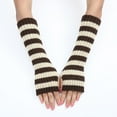 thumbnail image 4 of WEAIXIMIUNG Gants Garçons Dames Chauds Tricotés Sans Doigts Mitaines Convertibles Mode Fleurs, 4 of 6