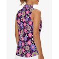 thumbnail image 5 of Peace Flower Sleeveless Golf Shirts For Women Moisture Wicking Sports V-Neck Polo Lightweight Quick Dry Womens Tank Tops L, 5 of 9