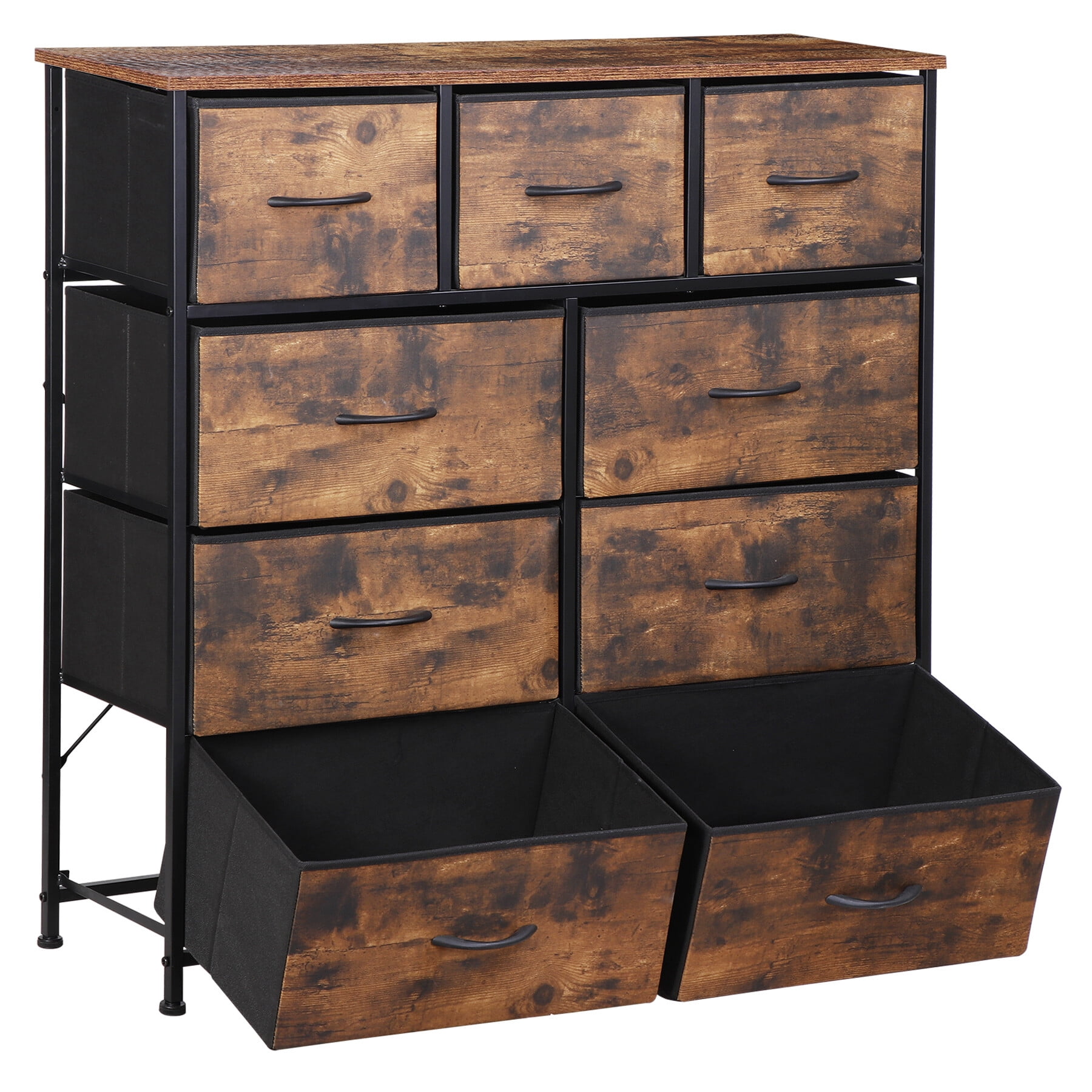 ZENY Large Wood Dresser with Steel Frame, 11.8" x 39.3" x 39.3"