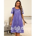 thumbnail image 2 of Oudiya House Dress for Women with Pockets Moomoo Dresses Short Sleeve Mumu Nightgown Button Down Sleepwear, S-3XL, 2 of 6