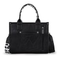thumbnail image 4 of Wrangler Leopard Print Tote Bag for Women Western Purse Boho Top Handle Satchel Handbag with Signature Strap, Leopard-Black, 4 of 8