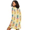 thumbnail image 2 of FORMRS Womens Long Sleeve Nightgowns Crew Neck Sleep Shirt Soft Pajamas Sizes S-3XL, Pineapple Love, 2 of 8