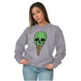 thumbnail image 3 of Cool Melting Skull Ice Cream Cone Unisex Plus Fleece Graphic Sweatshirt Brisco Brands 2X, 3 of 5