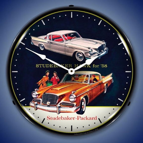 1958 Studebaker Hawk Wall Clock, Lighted