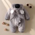 thumbnail image 6 of Unisex Toddler Animal Flannel Hooded Romper Jumpsuit, Fall Winter Warm Soft One-Piece Onesie, Machine Washable,1-3 Months, 6 of 6