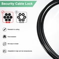 thumbnail image 2 of Uxcell 5-Pack Candado de Cable de Seguridad, 4FT 4mm Cable de Acero Inoxidable Recubierto para Equipaje, Resistente a Cortes, Cable de Acero Trenzado [Negro], 2 of 6
