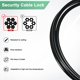 thumbnail image 2 of Uxcell 5-Pack Candado de Cable de Seguridad, 4FT 4mm Cable de Acero Inoxidable Recubierto para Equipaje, Resistente a Cortes, Cable de Acero Trenzado [Negro], 2 of 6