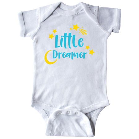 

Inktastic Little Dreamer Moon Shooting Star - Blue Yellow Gift Baby Boy or Baby Girl Bodysuit