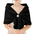 thumbnail image 2 of SUXIAN Women's Winter Shawl Elegant for Wedding Bride and Formal Occasions Black L, 2 of 7
