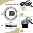 thumbnail image 4 of Case Pack Magnetic Tumbler Lids - Fits YETI Rambler, Ozark Trail, Old Style Rtic (Does not fit newer RTIC) - Replacement Magnetic Slider, Magnetic Spill-Proof Tumbler Lid (20 oz, Black), 4 of 8