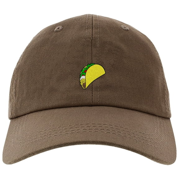 Cap Embroidered Taco Cap for Men and Women, Adjustable Baseball Cap-EM-0017-Brown
