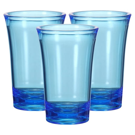 Uxcell 3pcs Shot Glasses 1.2oz Polystyrene Shot Glasses Ombre Multicolored Shot Glasses Bulk for Cocktail Round Shot Glasses Spirits Liquors, Blue