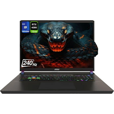 MSI Vector 17 HX Gaming Laptop, Intel i9-14900HX, 32 GB DDR5 RAM, 2 TB PCIe SSD, 17" QHD+ (2560x1600) 240Hz Display, Nvidia G-Force RTX 4080, Backlit Keyboard, W11 Home, Cosmo Gray