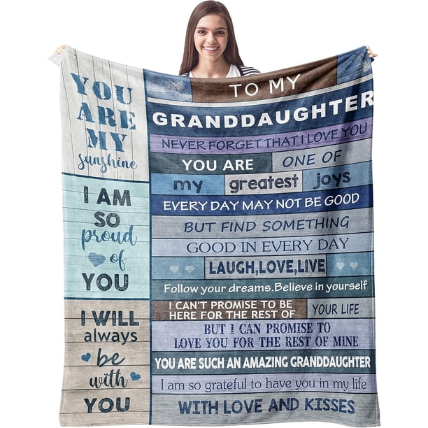 LHSHID Granddaughter Gifts from Grandma Blanket Granddaughter Gifts Throw Blanket Gifts for Granddaughter Blankets Throws Granddaughter Gift Ideas for Birthday Graduation Christmas 60"x80"