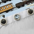 thumbnail image 4 of Castle Fairy Retro Steam Train Blackout Curtains Set of 2 (52x84 Each) for Kids, Antique Railroad Window Curtains for Bedroom, Light Blue Black, 4 of 6