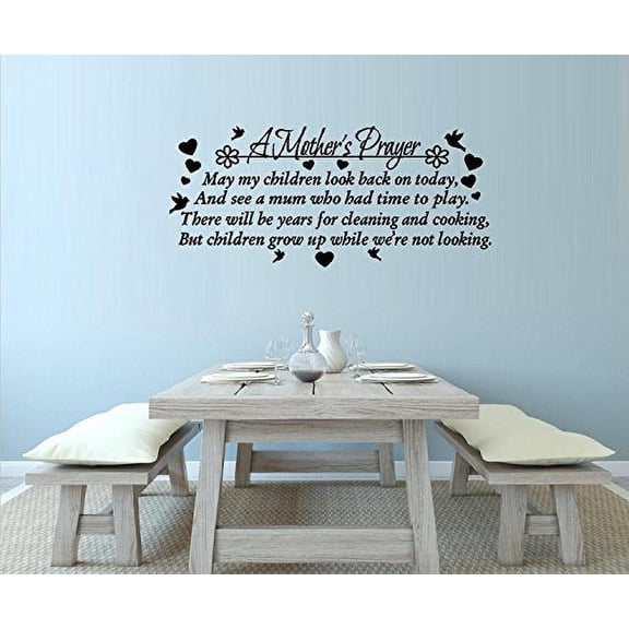 A MOTHERS PRAYER ~ WALL DECAL, HOME DECOR 12" X 30"