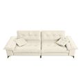 thumbnail image 2 of 104.7 " Modern 4-Seat Cloud Sofa with Wide Removable Armrests, Tufted Sofa with Metal Legs, Comfy Chenille Upholstered Couch with 2 Pillows for Living Room, Bedroom,Apartment, Office,Studio (White), 2 of 11