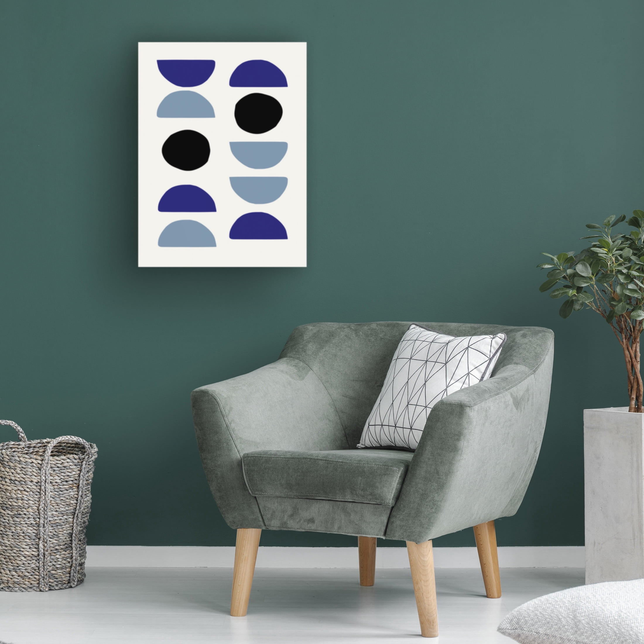 Trademark Fine Art Pictufy Studio  Blue Shapes 2 Canvas Wall Art