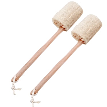 Loofah Stick, Loofah Sponge Back Scrubber, Wooden Long Handle Bath ...