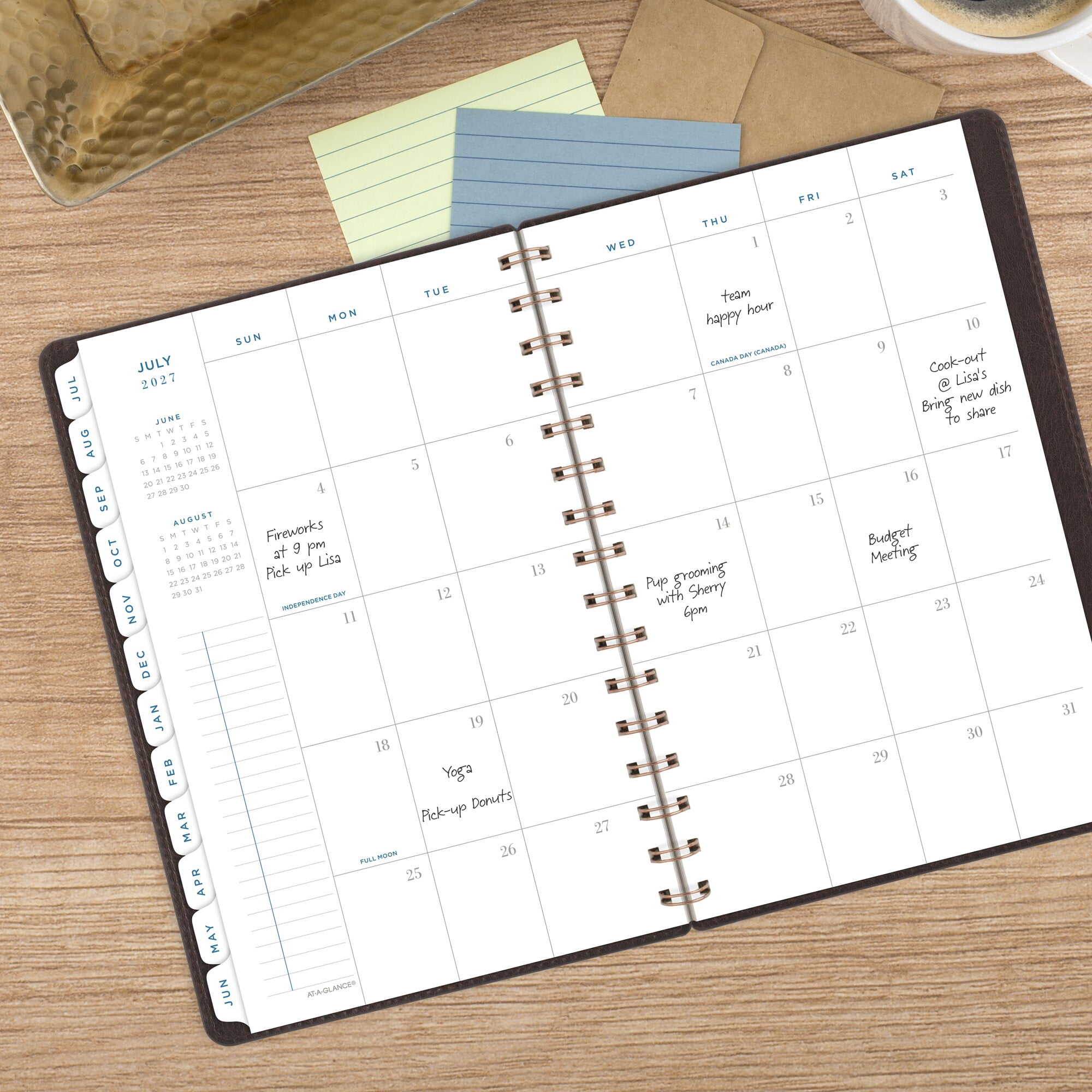 AT-A-GLANCE Signature Collection Academic 2026-2027 Weekly Monthly Planner Brown