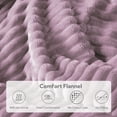 thumbnail image 2 of SUNNY HEAT Heated Electric Blanket Ribbed Flannel 72"x84" Full Size - 10 Heating Settings & 2/4/6/8/10/12 Hours Auto off, Washable - Purple, 2 of 7