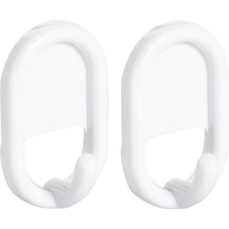 

2Pc Idesign Utility White Plastic Adhesive Hook (2-Pack)
