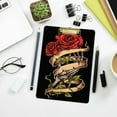 thumbnail image 7 of FMSHPON Gothic Skeleton Skull Red Rose Flower Clipboard Hardboard Wood Nursing Clip Board and Pull for Standard A4 Letter 13x9 inches, 7 of 7
