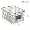 thumbnail image 4 of mDesign Large Steel Kitchen Organizer Basket with Label Slot, 4 Pack - Bronze, 4 of 9