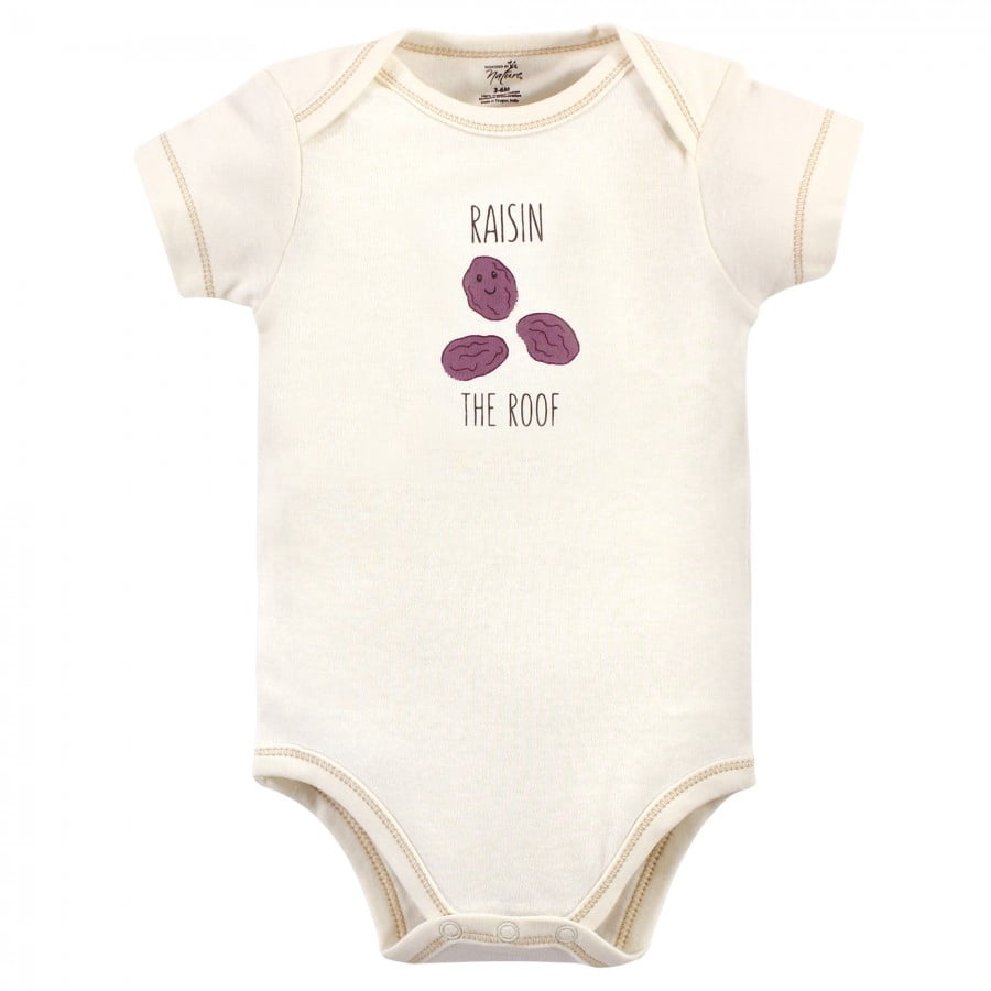 Touched by Nature Organic Cotton Bodysuits 5pk, Muffin, 9-12 Months