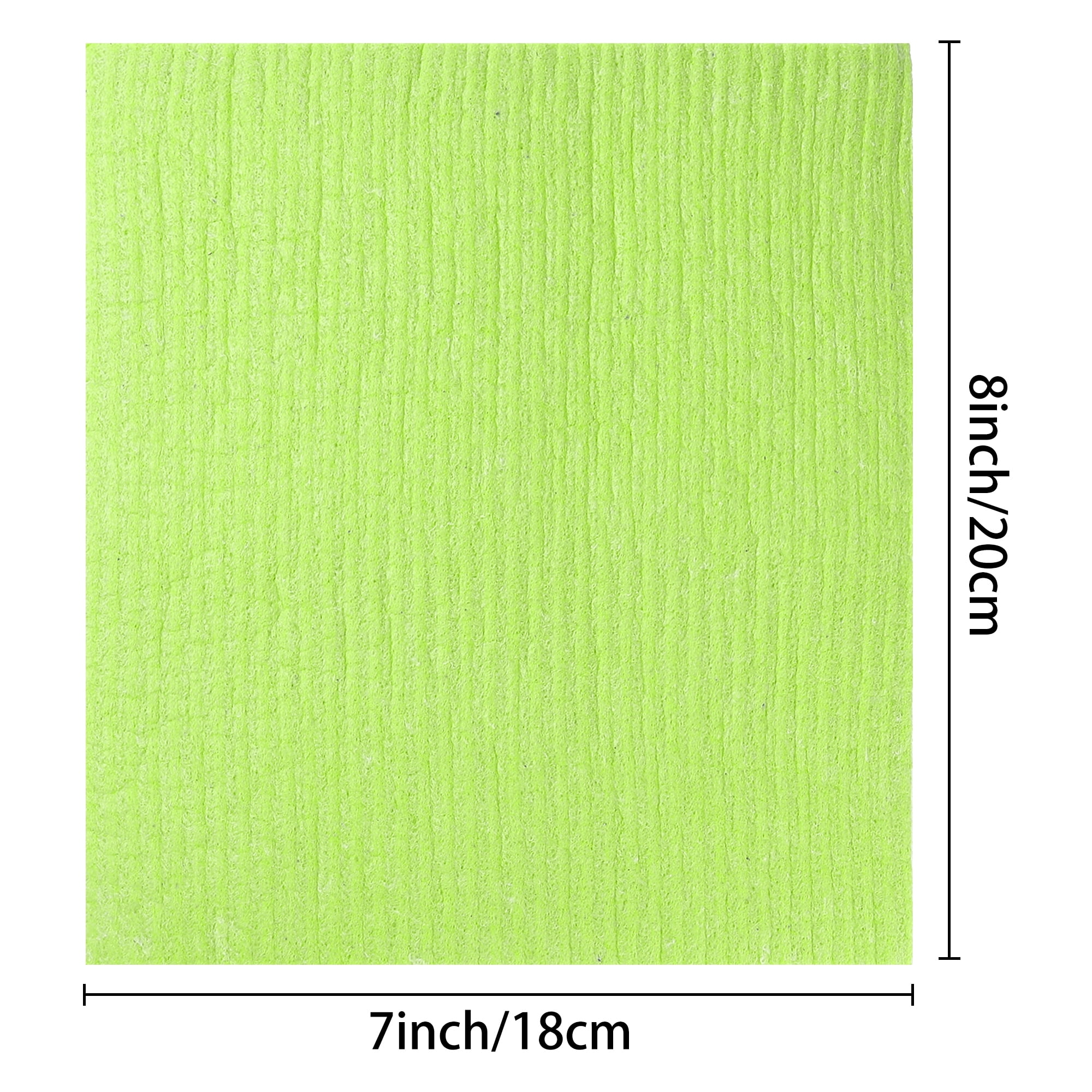Unique Bargains Reusable Absorbent Sponge Dish Cloths Kitchen Towels Lint Free 7" x 8" Green 10pk
