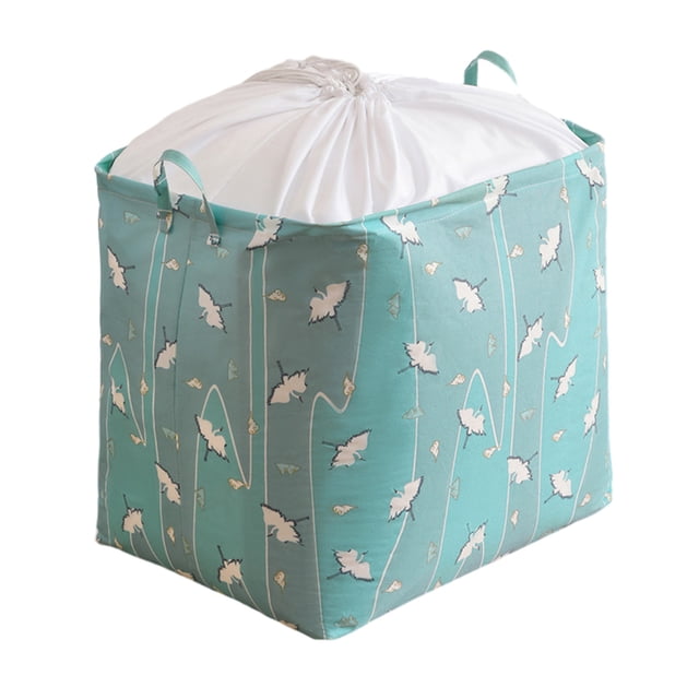Bolsa de Almacenamiento Organizador Del Hogar de Gran Tamaño Plegable de Cordón de Viga de Cierre Del Paño de la Colcha de la Bolsa de la Cesta de la Ropa Sucia Azul 50x50x40cm
