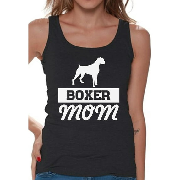 Awkward Styles Women's Boxer Mom Graphic Tank Tops Boxer Pug Lover Gift