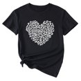 thumbnail image 2 of Anbech Heart Printed T-Shirt for Women Cute Graphic Junior Girls Short Sleeve Tee Tops with Crew Neck, 2 of 3