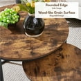 thumbnail image 5 of Yaheetech Nesting Coffee Table with Round Wooden Tabletop, Rustic Brown, 5 of 9