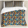 thumbnail image 1 of Leaves Queen Size Duvet Cover Set, Colorful and Artistic Composition with Leaves Fall Autumn Nature Inspired Foliage, Decorative 3 Piece Bedding Set with 2 Pillow Shams, Multicolor, by Ambesonne, 1 of 3