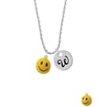 thumbnail image 2 of Delight Jewelry Resin Large 3-D Happy Face Silvertone Script Initial Disc - W - Charm Necklace, 20"+3", 2 of 4