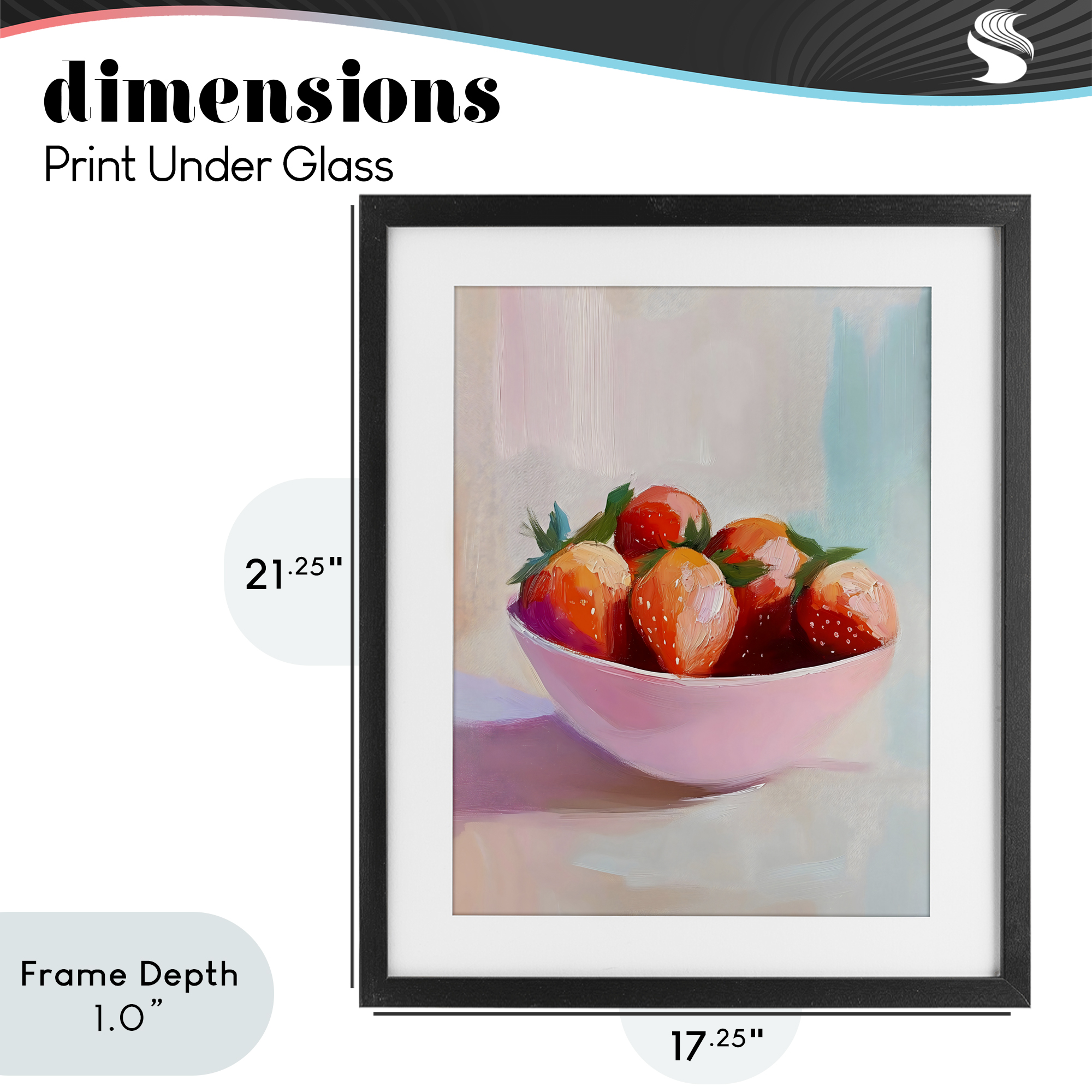 Stupell Industries Pastel Bowl of Strawberries Black Framed Print Under Glass, design by The Prints Vibe