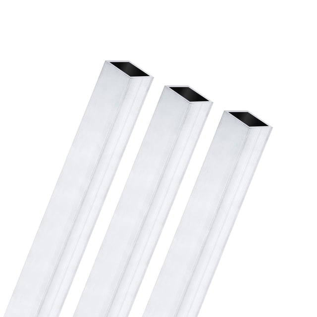 Tubo cuadrado de aluminio 6063 de 300 mm en paquete de 3, 6x6 mm de ancho exterior, 1 mm de grosor de pared, tubería de aluminio sin costura para construcción de marcos