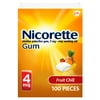 Nicorette Nicotine Gum, Stop Smoking Aids, 4 Mg, Fruit Chill, 100 Count