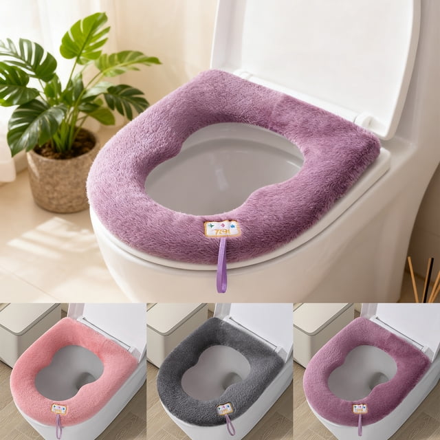 Asiento De Inodoro De Forro Polar Funda de asiento de inodoro con forma de calabaza, alfombrilla de baño de Rkxzt