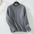 thumbnail image 4 of Sevevn Womens Long Sleeve Cable Knit Sweater Jumper Crewneck Pullover Soft Dressy Casual Tops Cute 2025 Fall Trendy Outfits, 4 of 5