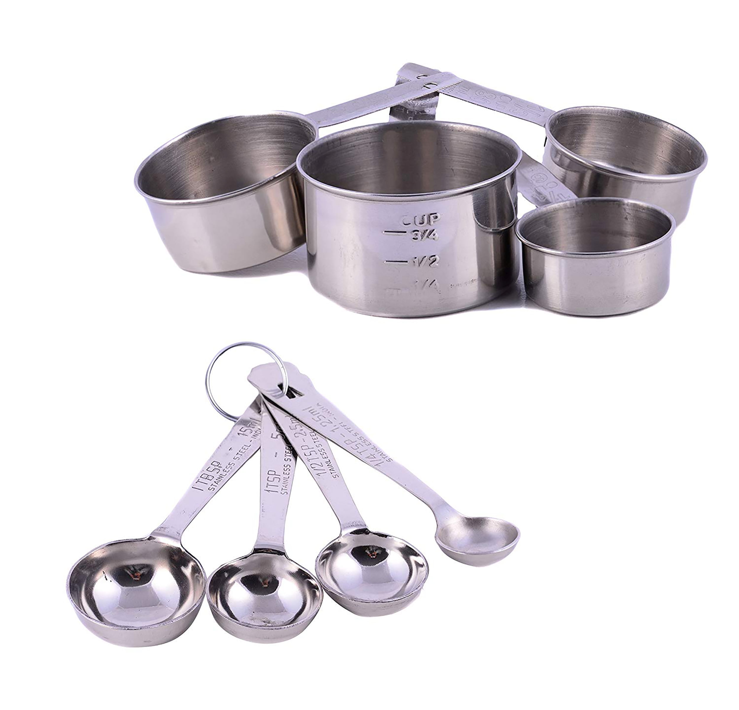 Bar Metal Measuring Spoon &Measuring Cup Set Stainless Steel 5 PCS