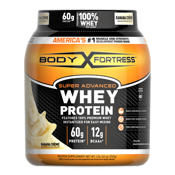 Body Fortress® Super Advanced Whey Protein Powder, Banana Crème, 2 Pounds