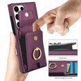 thumbnail image 3 of Dteck Card Slots Wallet Case for Samsung Galaxy S21 Ultra,Shockproof Premium PU Leather Kickstand Protective Cover with Ring Holder Back Case,Purple, 3 of 8