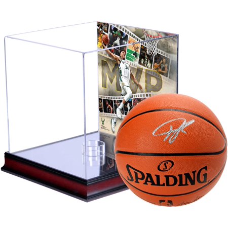 Giannis Antetokounmpo Milwaukee Bucks Autographed Spalding Indoor/Outdoor Basketball with 2019 NBA MVP Mahogany Sublimated Display Case - Fanatics Authentic