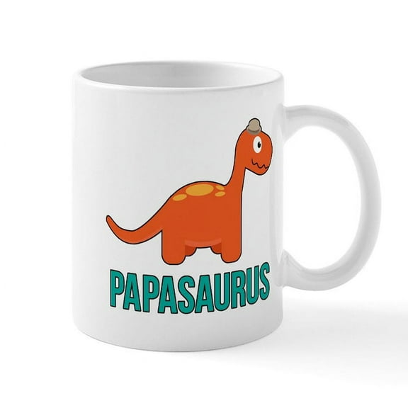 CafePress - Papasaurus - 11 oz Ceramic Mug - Novelty Coffee Tea Cup