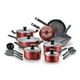 thumbnail image 1 of Juego de utensilios de cocina T-Fal Initiatives, antiadherentes, 18 piezas, rojo, 1 of 7