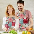thumbnail image 3 of Pioneer Flower Floral Print Pattern Apron-Garden Aprons for Women with Pockets-Cotton Linen Waterproof Kitchen Cooking Gardening Aprons Adjustable for Kitchen,Cooking,BBQ and Salon 33x27 Inch, 3 of 7