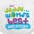 thumbnail image 4 of Inktastic Worlds Best Electrician Daddy Boys or Girls Baby Bib, 4 of 4